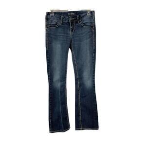 Silver Womens Aiko Bootcut Jeans Size 27 x 31 Denim Blue Stretch Low Rise
